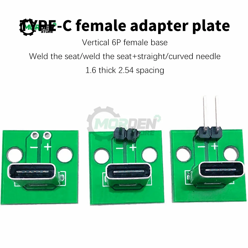 Data Charging Cable Jack Test Board With Pin Header 90 Degree Type C Female Male Connector Test PCB Board Adapter Power Supply