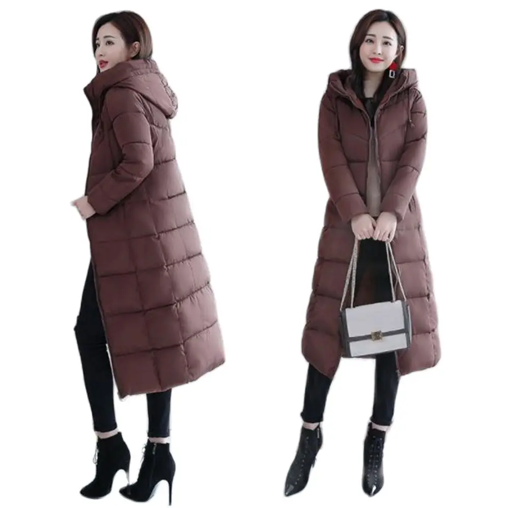 Sent Within Large M-6xl Woman Jacket Winter Down Parkas Coats Lengthen Warm Quilted Cotton Jacket For Women Hooded Outwear Warm