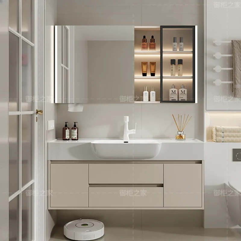 

mirror cabinet bathroom Bathroom Cabinet Furniture Luxury Plastic Wardrobe Closed Toilet Salon Station Washbasin Towel Gabinete