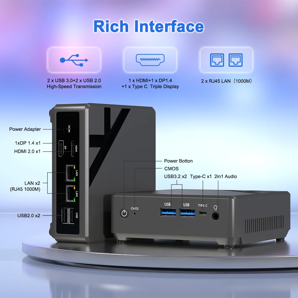 TexHoo Mini PC Alder Lake N100 N95 Windows 11 Intel 12th DDR4 RAM NVME ROM WiFi 5 BT4.0 Desktop Computer Mini Pc Work