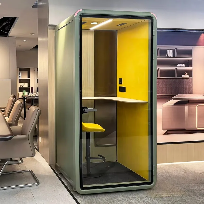 Modular Soundproof Phone Booth Acoustic Office Pod Movable Private Work Pod For Call Focus Work Small Meeting Open Office Space