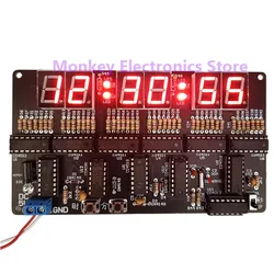 DIY 6-bitowy obwód cyfrowy zestaw do zegara DC 4.5V-5.5V zegar elektroniczny nauczanie i praktyczne szkolenie spawanie i DIY części Producti