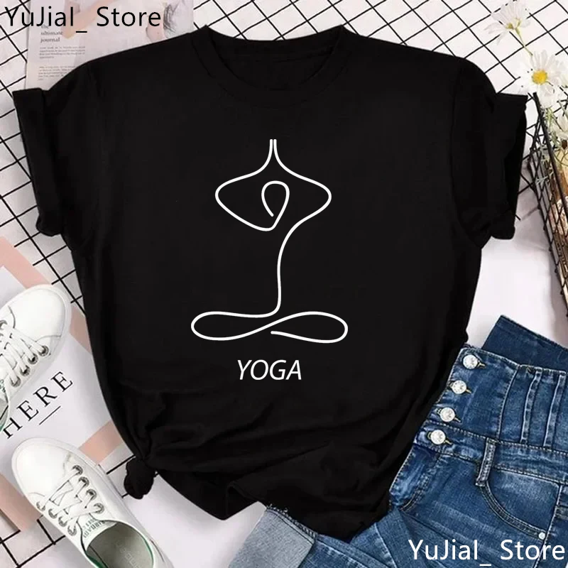 Nieuwste Yoga Boom Print T-shirt Meisjes Zomer Mode Korte Mouw T-shirt Vrouwen Boeddha Chakra Meditatie T-shirt Vrouwelijke Groothandel