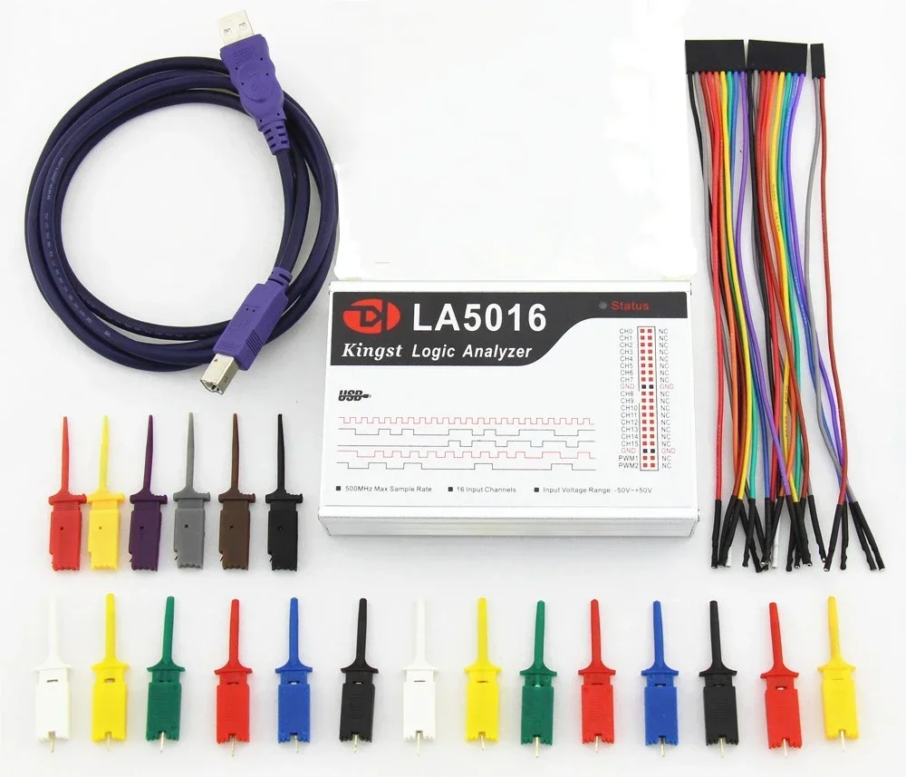 New USB Logic Analyzer LA5016 PC 16 Channel 500MHz Max Sample Rate