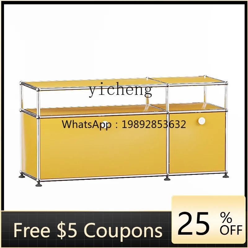 

Mid-Ancient Module Combined TV Cabinet Stainless Steel Sideboard Cabinet Modern