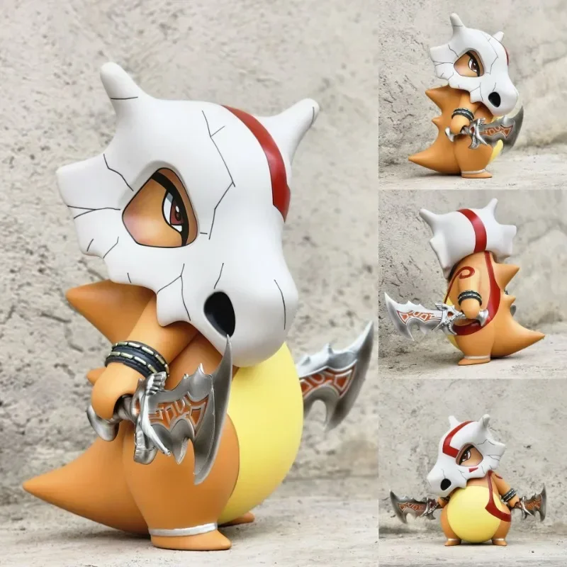 

Anime Peripheral Pikachus Cartoon Cute Cubone As God of War Kratos Action Figure Model Toys Collect Gifts