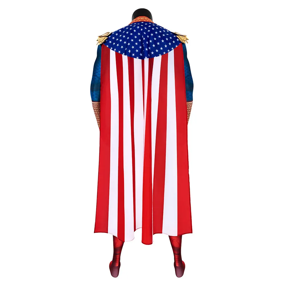 Homelander Cospaly Superhero Jumpsuit Costume Boys Roleplay Bodysuits Cloak Full Set Clothing Men Halloween Carnival Party Suit