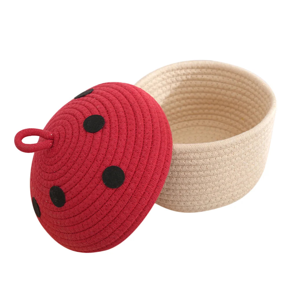 

10PCS Mushroom Shape Cotton Rope Woven Storage Basket Lid Home Decor Accessory Bedroom Supplies Desktop ganizer