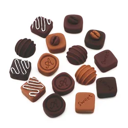 10pcs Kawaii Imitation Resin Chocolate Flat back Cabochon Miniature Craft Diy Hair Clip,Phone Case Decoration Accessories