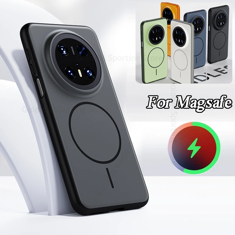 

Skin Feel For Magsafe Case For Huawei Mate 70 Pro Plus Wireless Charger Magsafing Magnetic Shockproof Cover Mate 60 70 Pro Plus