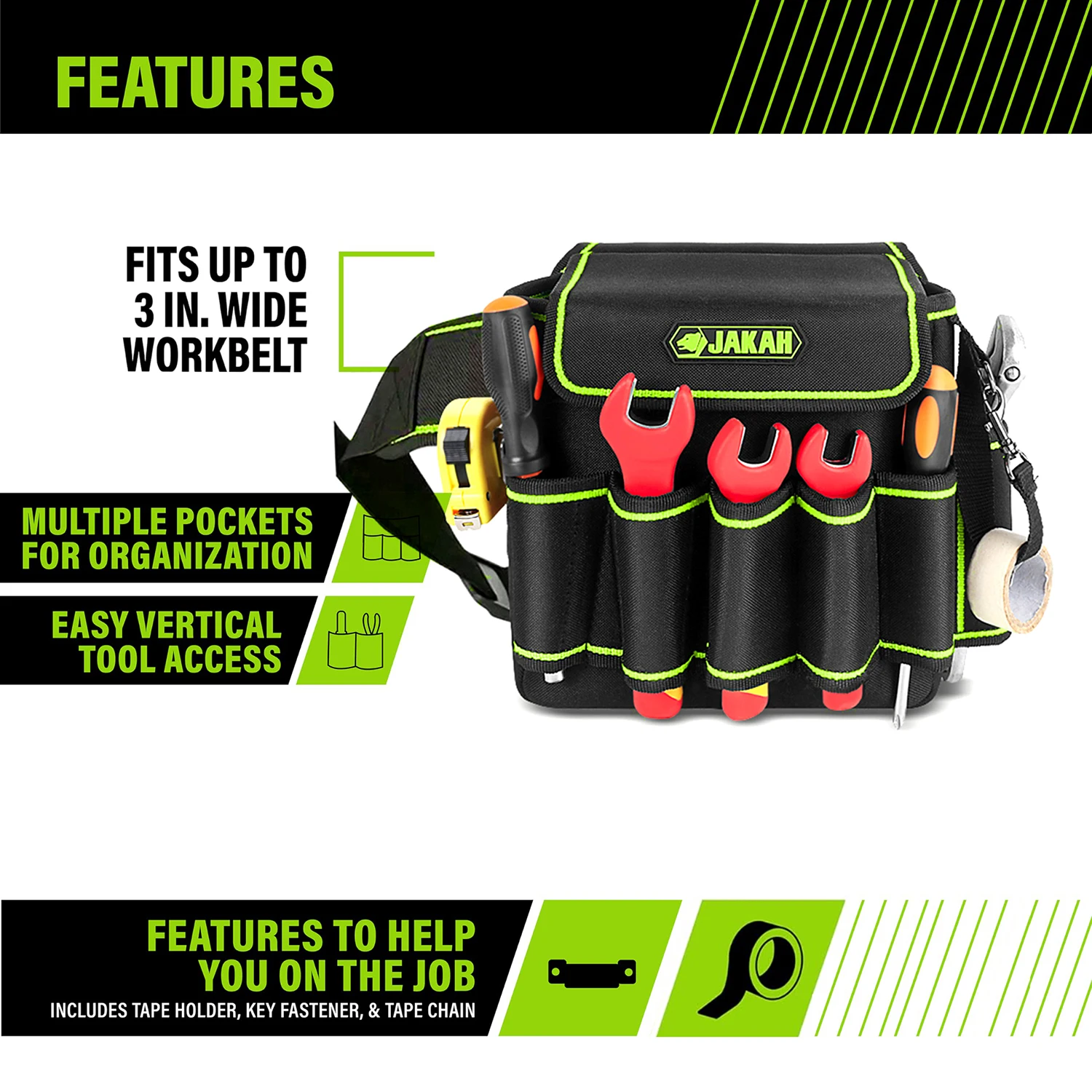 Jakah Electrician Toolkit Thickened Canvas Multifunctional Air Conditioning Repair Kit Tool Waist Bag HL110