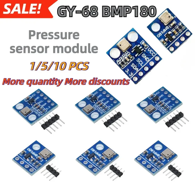 1-10 pièces GY-68 BMP180 Module de capteur de pression barométrique numérique monotrou Double trou pour Arduino GY68