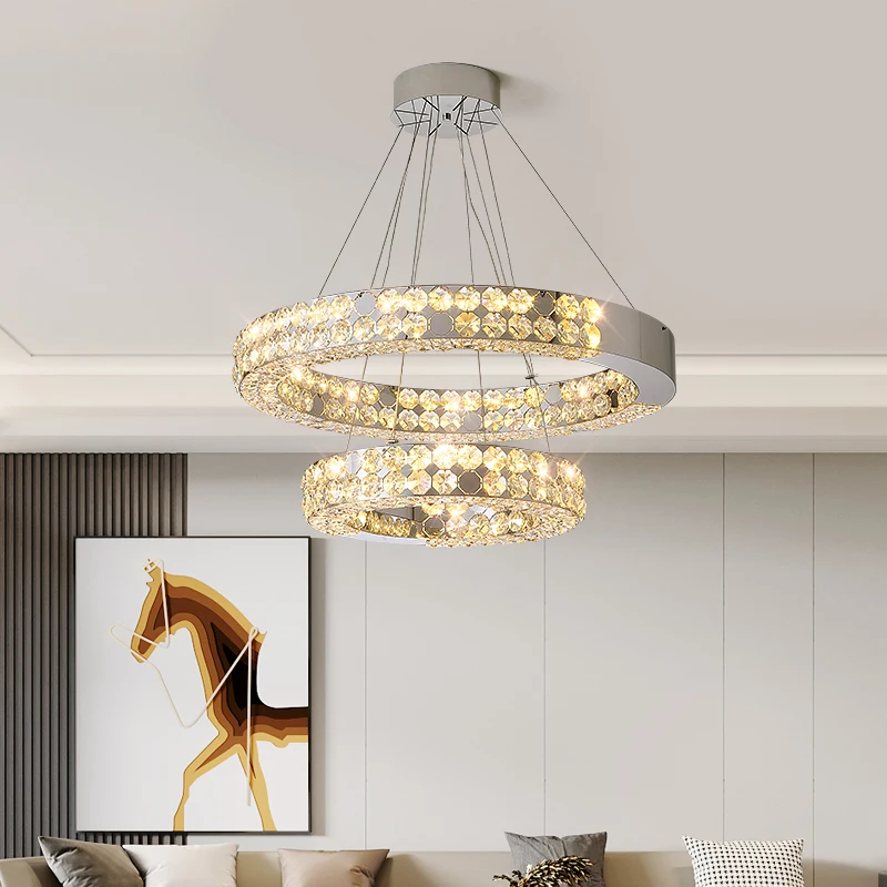 ثريا كريستال لغرفة المعيشة، حديثة، بسيطة، فاخرة خفيفة، طراز جديد، ضوء رئيسي كبير، شعور راقي، خافت لا نهائي،