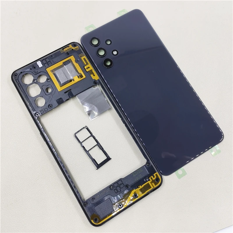 Full Housing for Samsung Galaxy A32 4G A325 Middle Frame Cover+Battery Back Cover Rear Door Cover Repair Parts