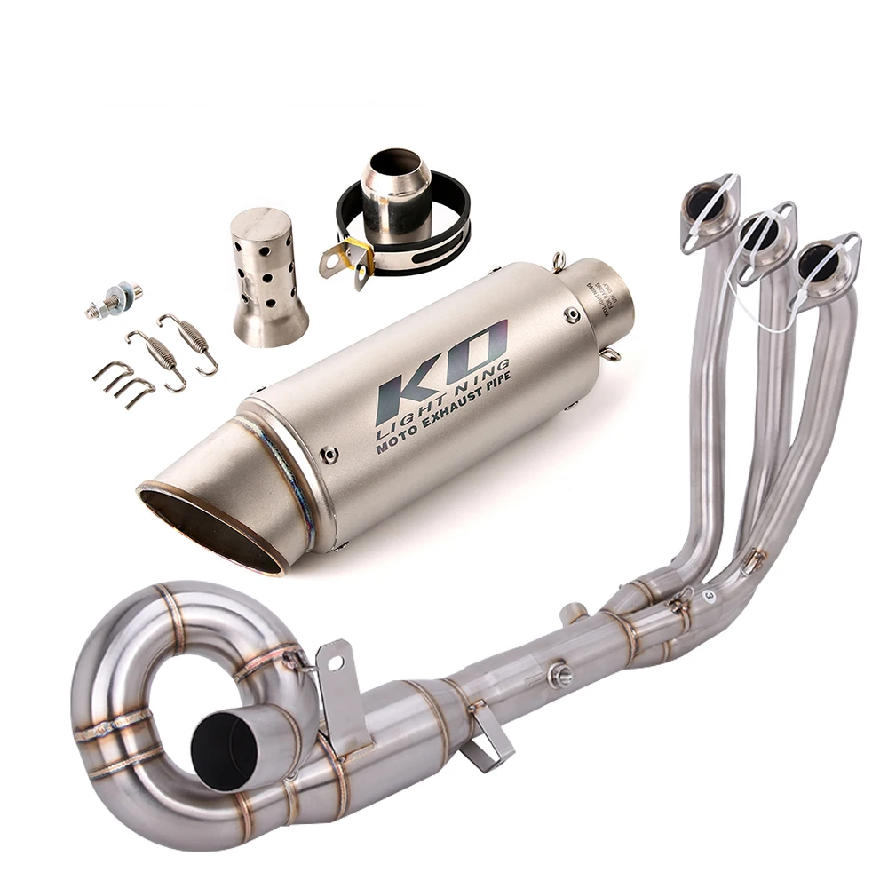 Motorfiets Volledige Uitlaatset Voortrekkende Buis Met DB Killer RVS Voor CFMOTO 675SR 2024-2026 675NK 2025-2026