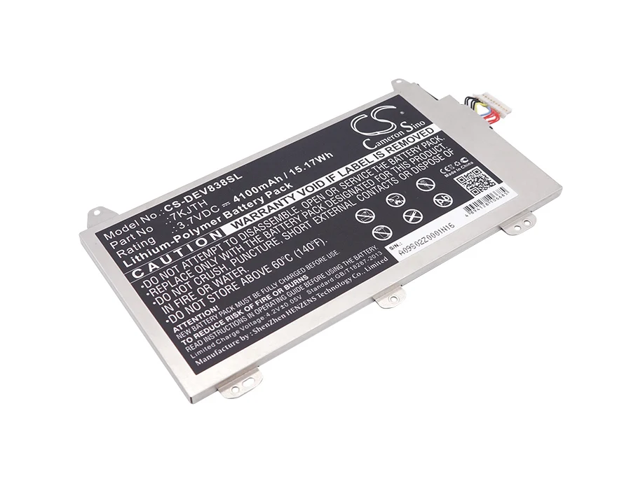 Tablet  Battery For DELL 7KJTH Venue 8 Pro (3845) Volts 3.7  Capacity 4100mAh / 15.17Wh