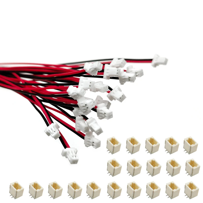 10 conjuntos mini micro sh 1.0 2pin 3/4/5/6/12 p jst macho & fêmea pcb conector com fios cabos 100mm