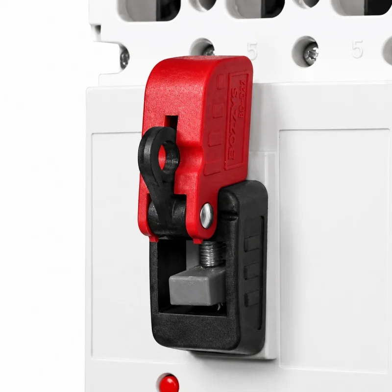 BOZZYS OSHA Compliant LOTO 19mm Clamp-On MCCB Breaker Lock, Single Hole Energy Isolating Lockout Tagout Management