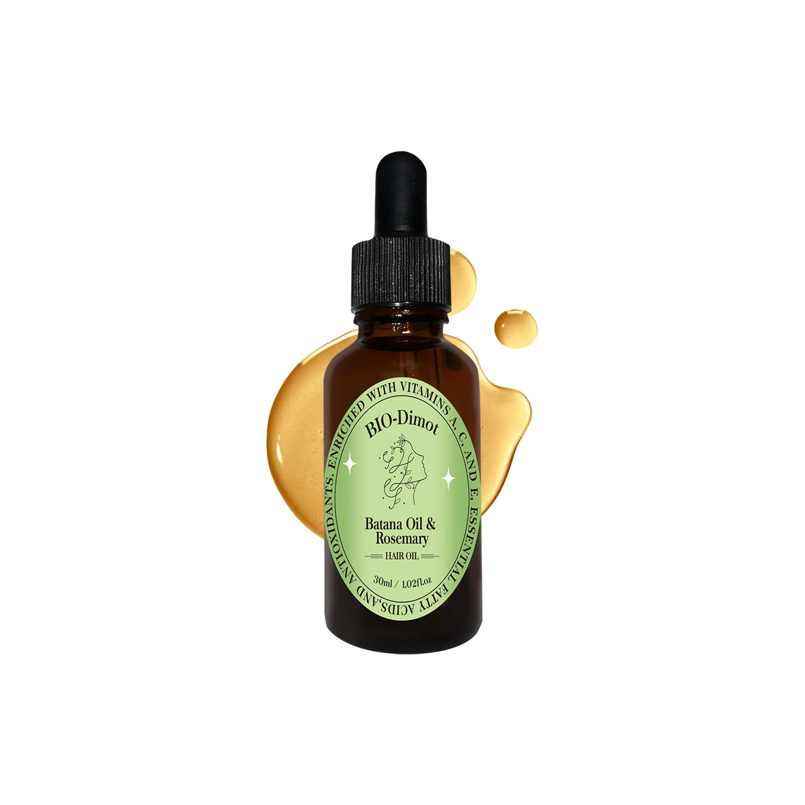 

Batana & Rosemary Hair Growth Oil Improve Growth Repair Damage Moisturizes Scalp Reduces Frizz 30ml Treatment for All Hair Types