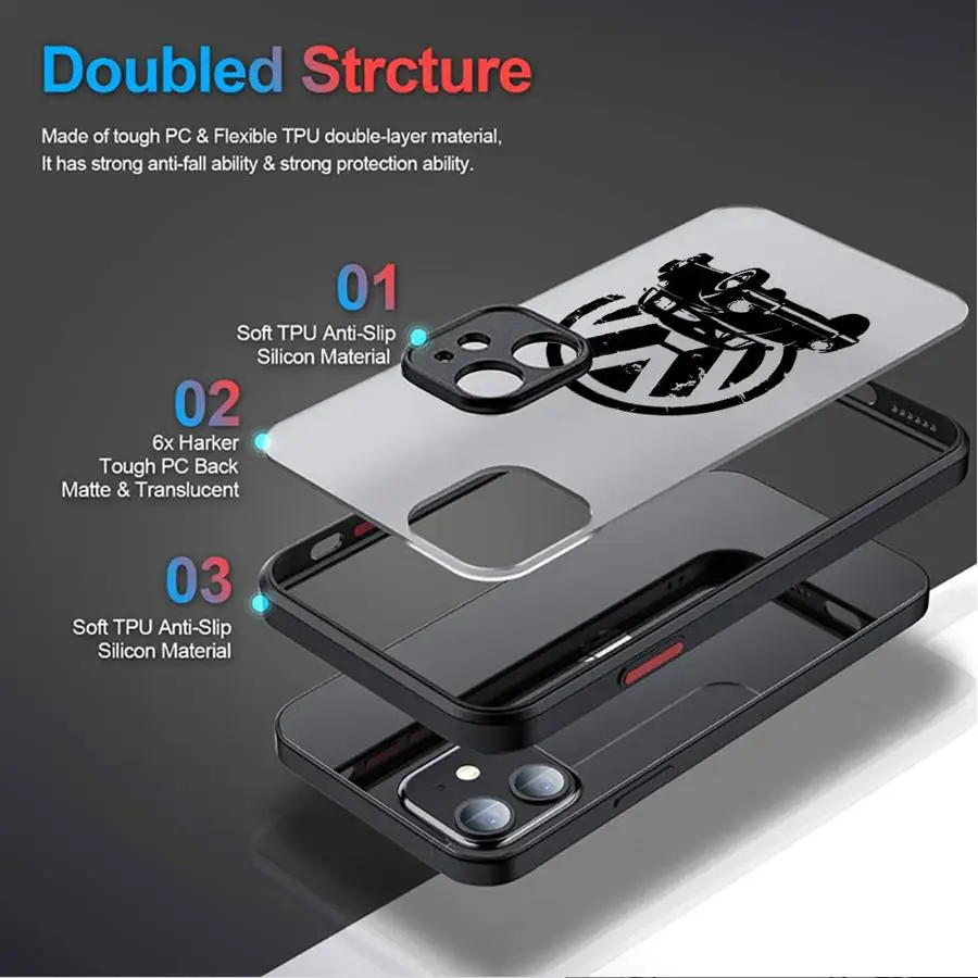 V-VW Cars Logo Phone Case for Apple iPhone 11 16 13 15 12 14 Pro Max 7 XR X XS 13 12 Mini 14 Plus 8 SE Cover