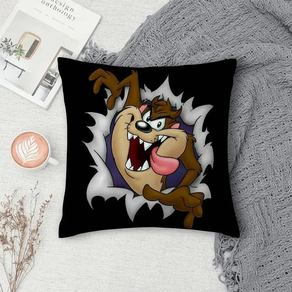 T-تاسمانيا الشيطان كيس وسادة أريكة ديكور المنزل على الوجهين طباعة أفخم ساحة رمي وسادة تغطي غطاء وسادة ديكور