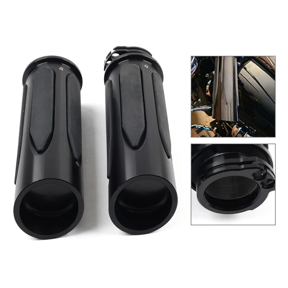 

Motorbike 1" Hand Grips Handlebar For Harley Dyna Touring Softail Models Aluminum Black