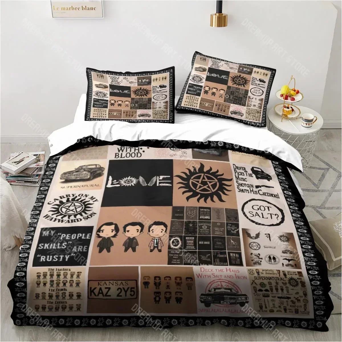 Exquisite 3D Print Supernatural TV Series Bedding Sets Single Twin Full Queen King Size Bed Linen Kids Girls Bedroom Decor Carto