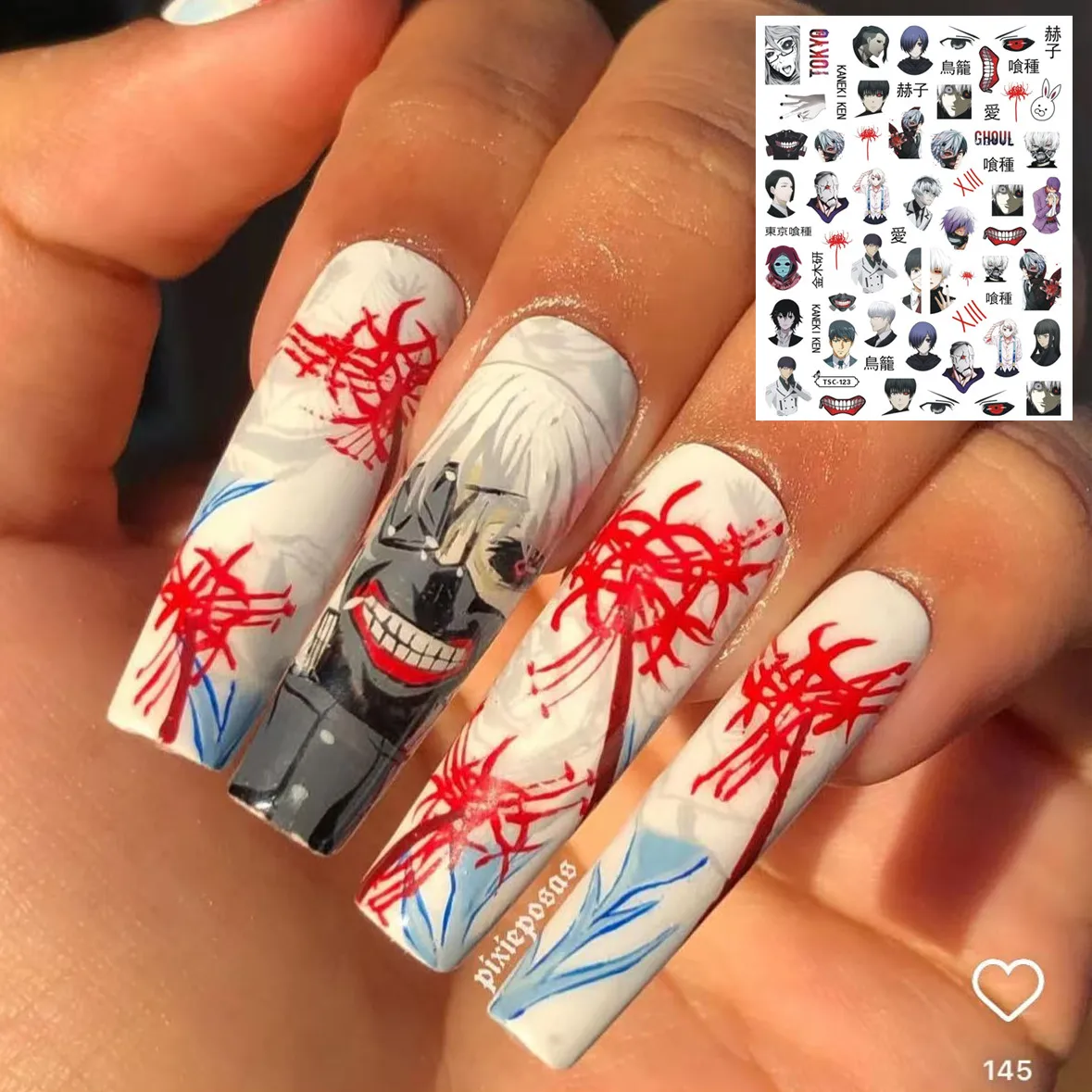 

TSC-123-130 Anime ジョジョ Butlereyes Tokyo Ghoul 3d Nail Art Sticker Nail Deco Slider TSC-301