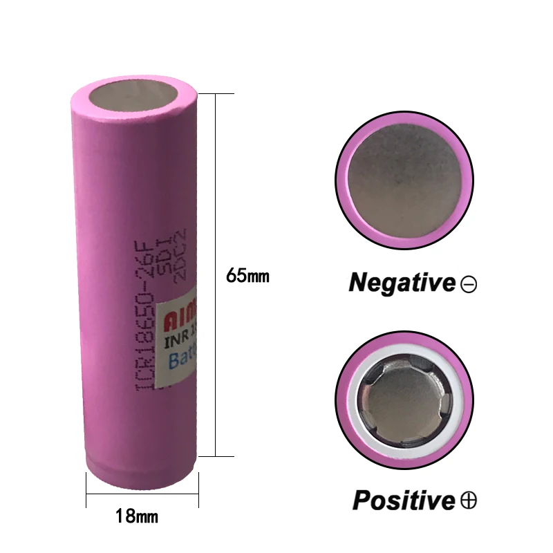 ICR18650-26F Large Capacity Rechargeable Lithium Battery 3.7V 2600MAH Suitable for All Kinds of Electronic Products,With Charger