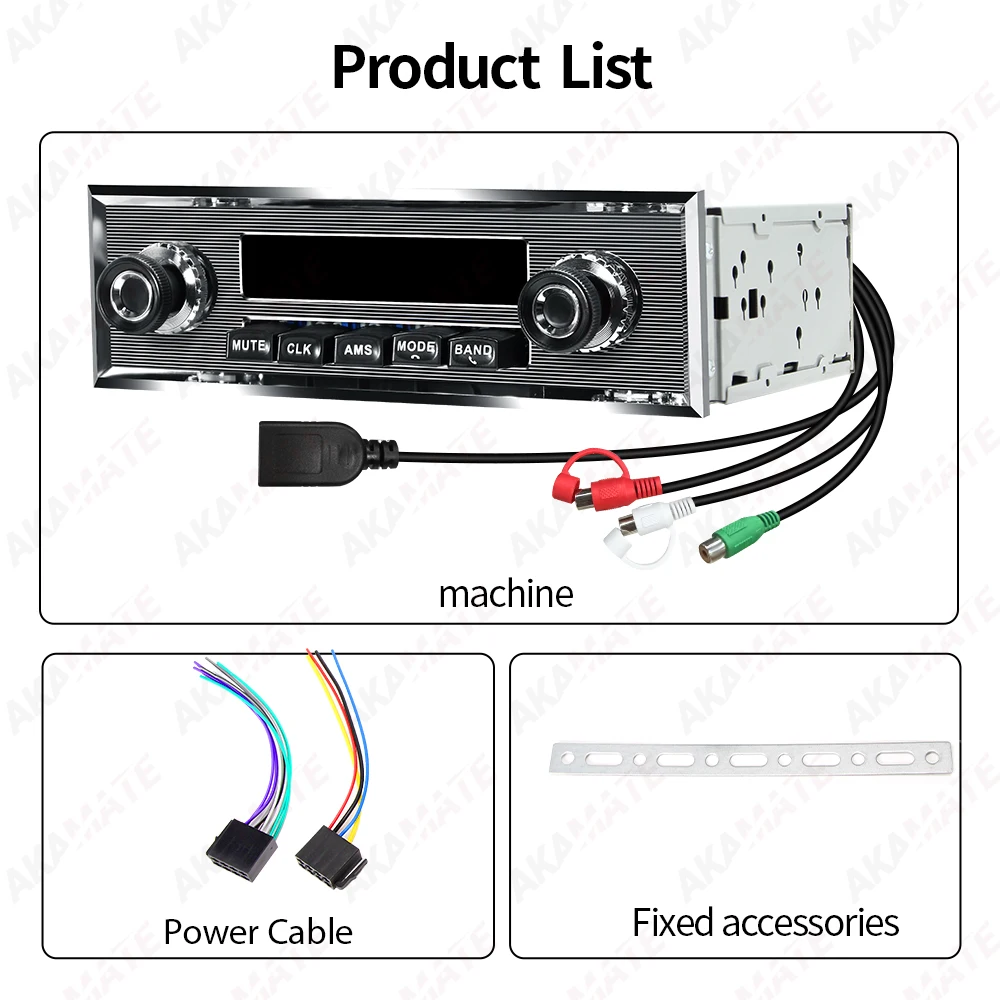 Autoradio für Mercedes Benz 1Din MP3 Multimedia Player Stereo Audio Unterstützung Telefon Aufladen Bluetooth EQ AUX USB FM Radio – Detail 17