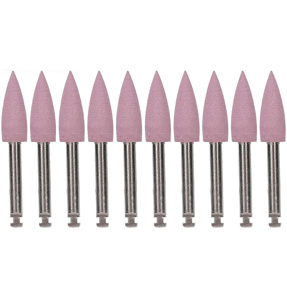 ABRN-10Pcs Polishing Bits, Grinding Drill Bit Fit Slow Machines, For Porcelain Teeth Light Curing