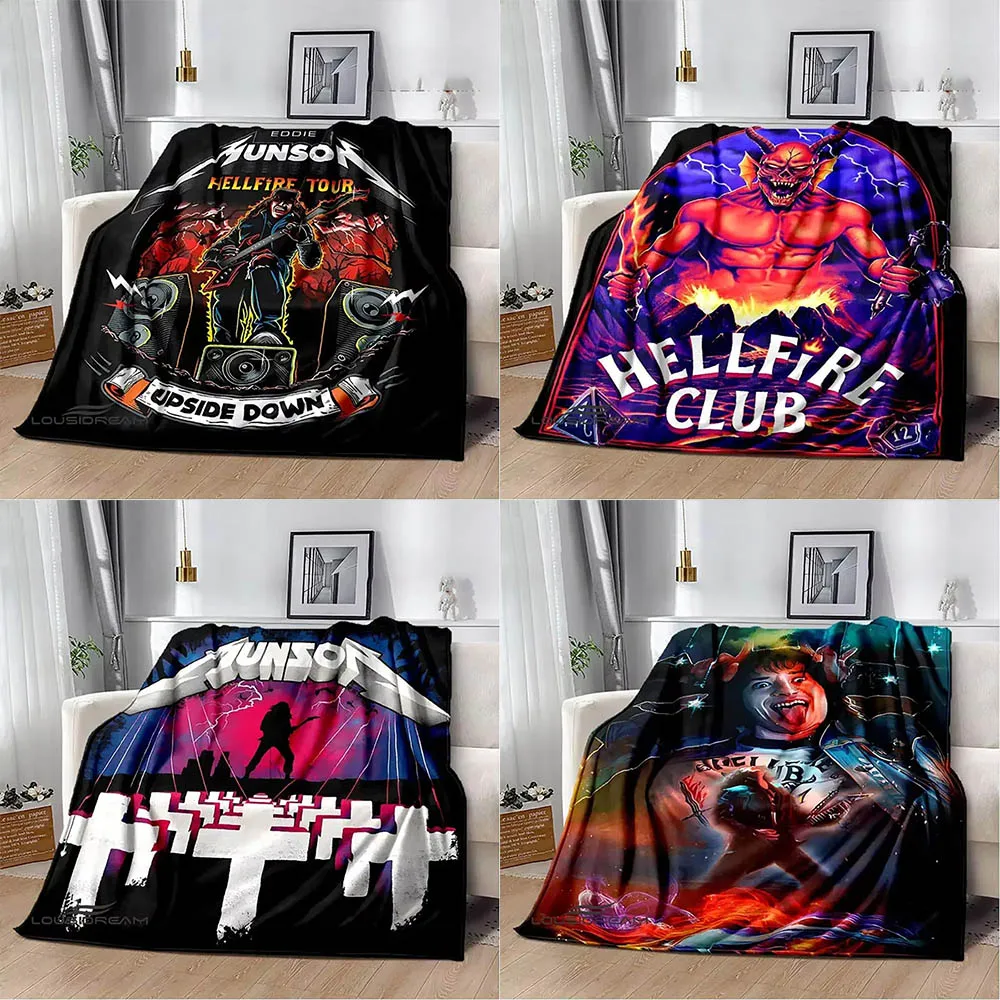 3D E-Eddie M-Munson-S Singer Flannel Halloween Christmas Gifts Soft Flannel Blanket Throw Art For Home Decor Sofa Naps Picnic