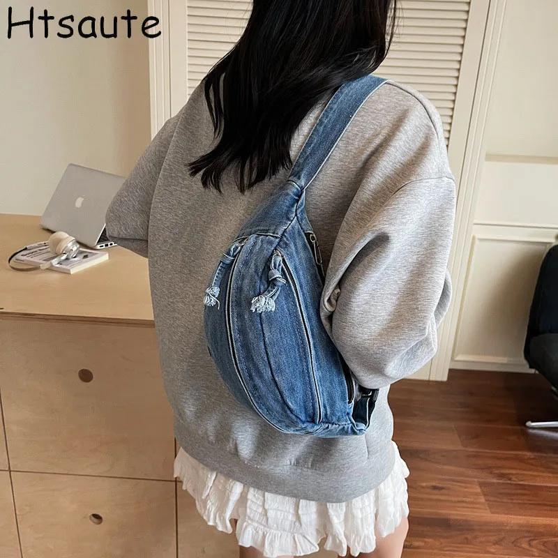 

Casual Denim Messenger Bag Women Fashion Female Mini Crossbody Handbag Shoulder Strap Luxury Top-handle Bag Crossbody Sac