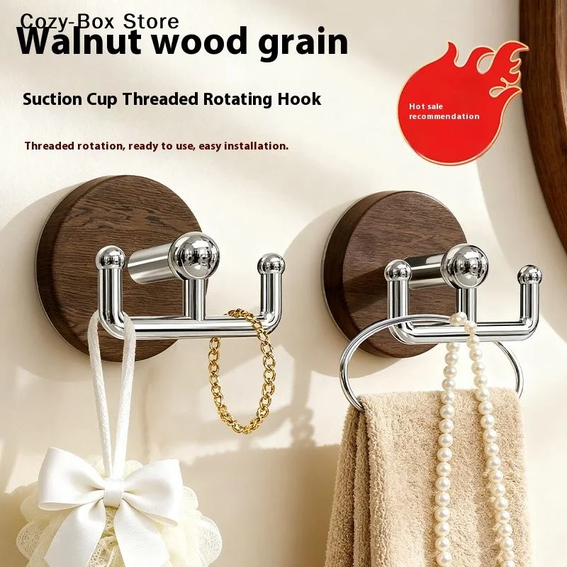 [ZY]5Pcs Strong Double Ended Hook Rotatable Wall Hook Non Marking Suction Cup Hooks No-drill Bathroom Storage Hook[ZY]