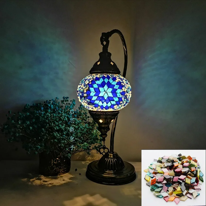 DIY Turkish Mosaic Swan Table Light Material Package Handmade Night Lamp Lovers Parent-child  Birthday Gift Lampe De Chevet