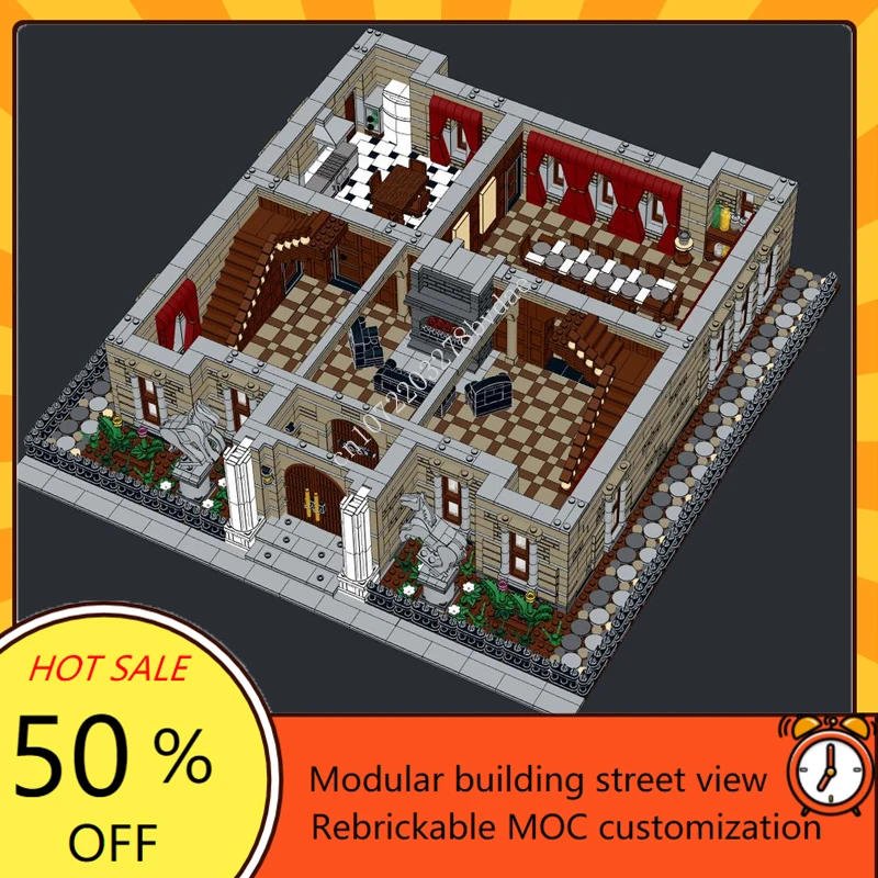 11645PCS Wayne Manor Modular MOC Creative Street View ชุดบล็อกอาคารสถาปัตยกรรม DIY การศึกษาประกอบของเล่นของขวัญ