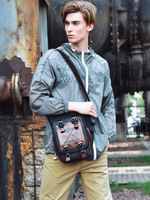 Canvas European and American Workwear Travel Multi Compartment Single Shoulder Crossbody Messenger Bag Men
