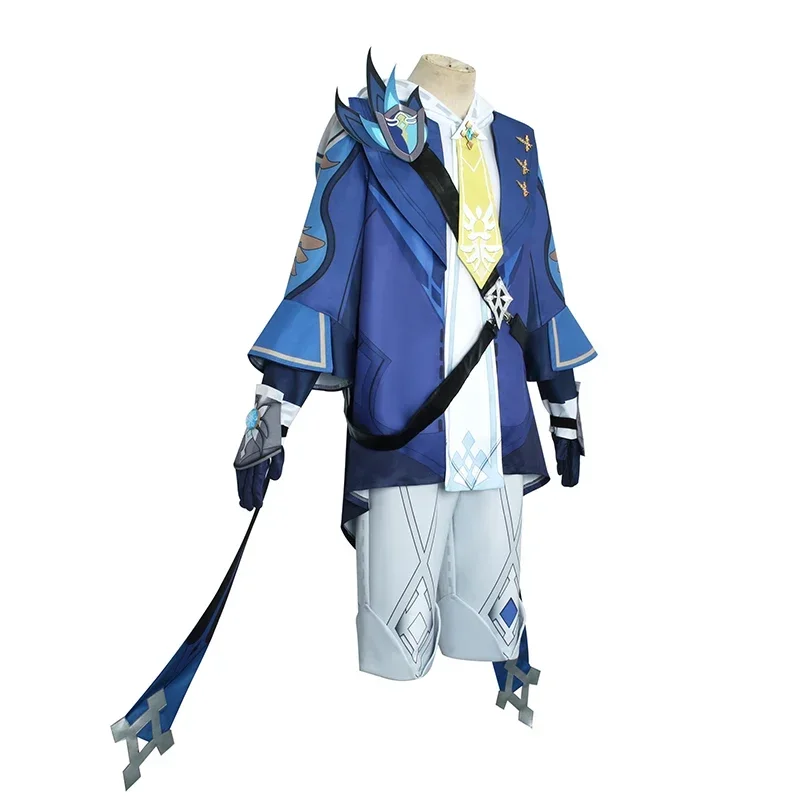 Mika Cosplay Genshin Impact Costume uniforme scarpe borsa parrucca Anime Game Genshin Cosplay Costume Set completo Halloween Party Outfit Men