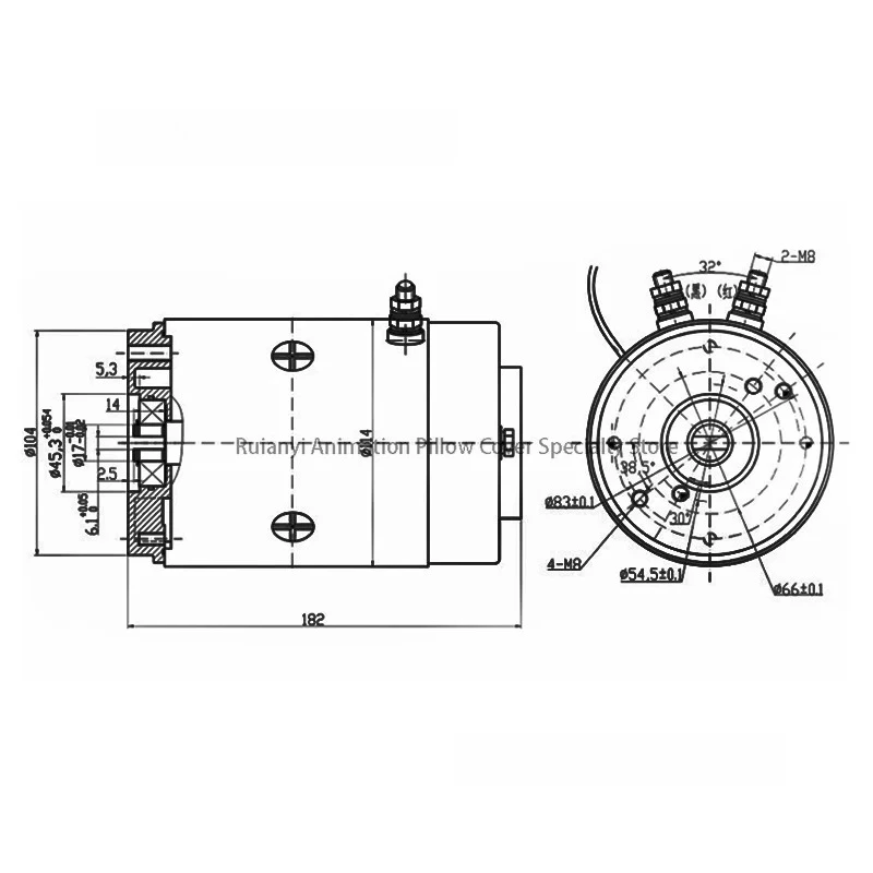 2.5KW Copper Wire Movement Power Unit Motor Truck Tailgate Special Brush Motor 24v High Power DC Motor