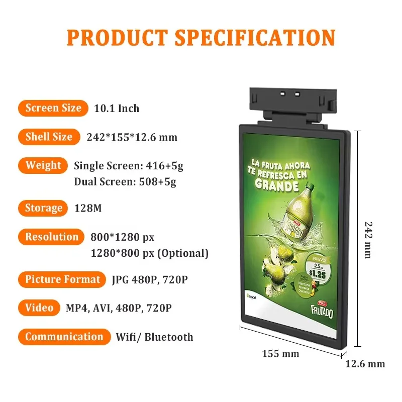 Digital Signage 10.1 Inch LCD Display Single- Double-Sided with Competitive Promotional Price for Electronic Shelf Labels