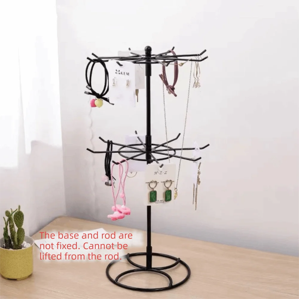 

New 2 Tier Jewelry Display Stand Black White Earrings Rings Display Organizer Metal Trinkets Display Rack Bracelets Storage