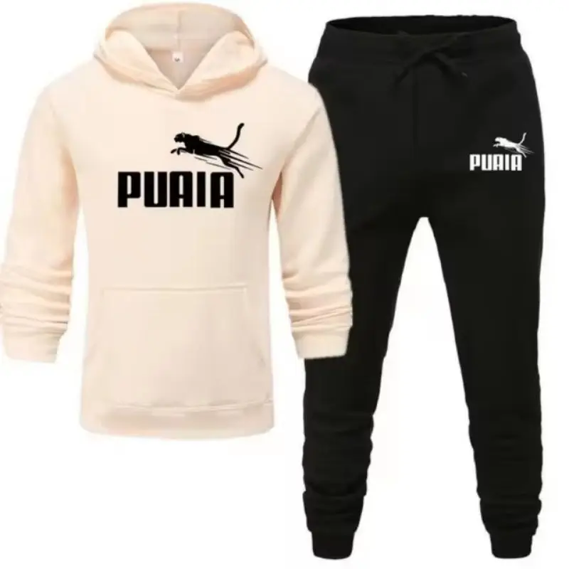 Thermale Sportkleding Voor Heren, Sweatshirt Met Capuchon En Joggingbroek, Lente, Herfst En Winter, 2024