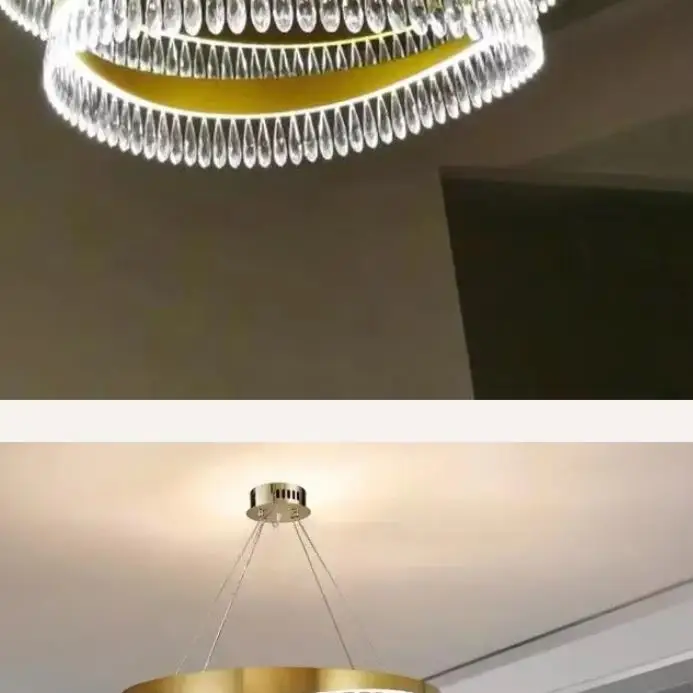 

Light Luxury Modern Crystal Chandelier Simple Living Room Personalized Bedroom, Dining Room, Creative Villa, Golden Crystal Lamp
