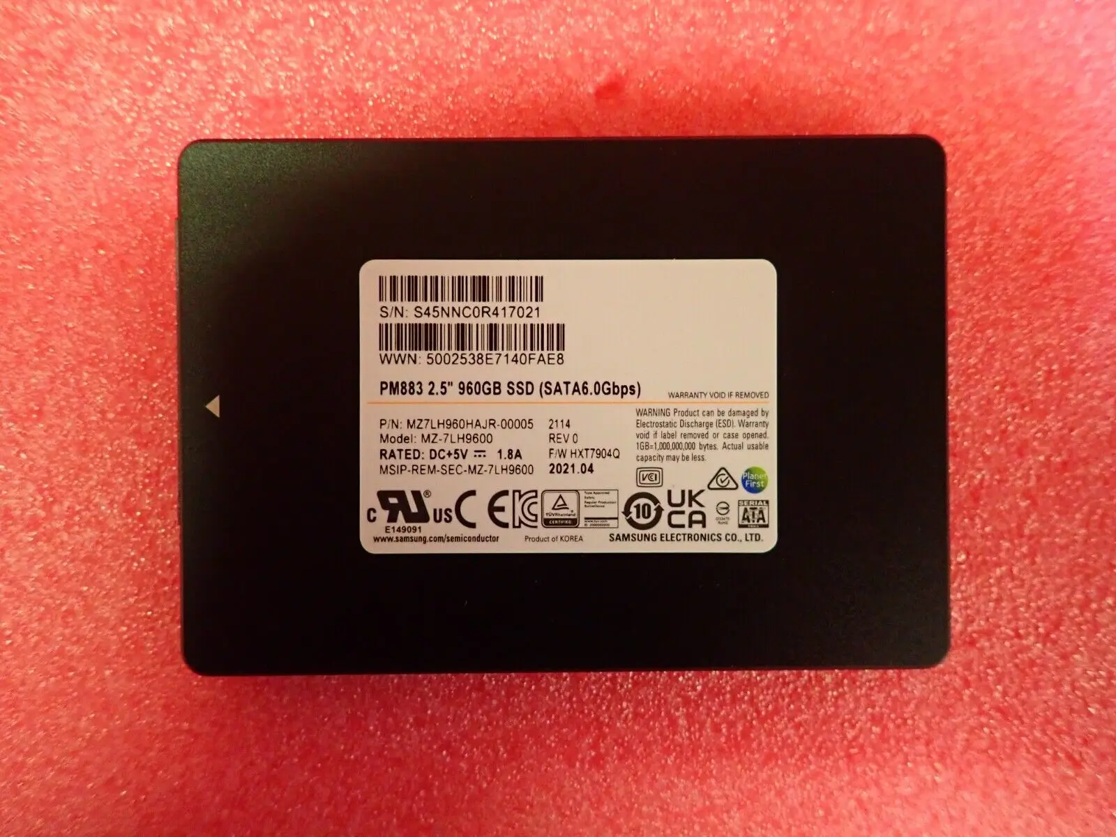 For Samsung PM883 960GB SATA 6Gb/s 2.5