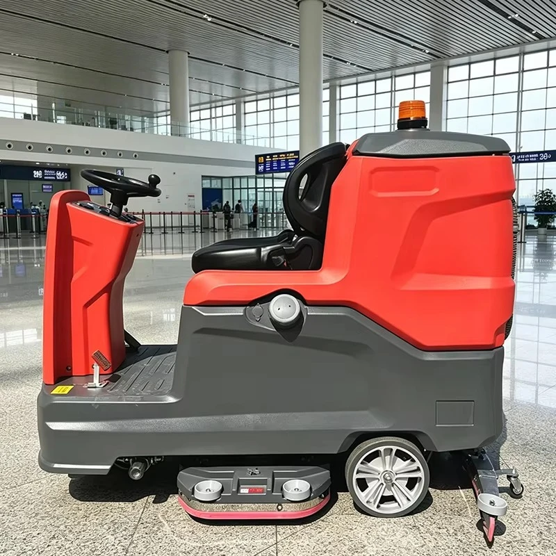 Floor Scrubber with Squeegee 17 Inch Walk Behind Scrubber with Drying System for Tile Concrete Customized