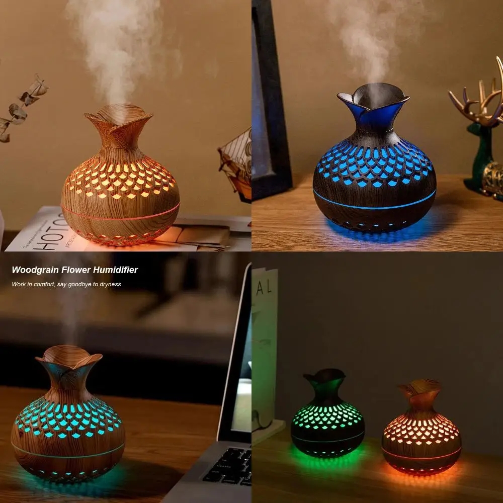 ไม้ GRAIN Humidifier 300ml USB Diffuser Atomizer USB ในครัวเรือน Humidifier Hydrating Instrument Desktop Humidifier