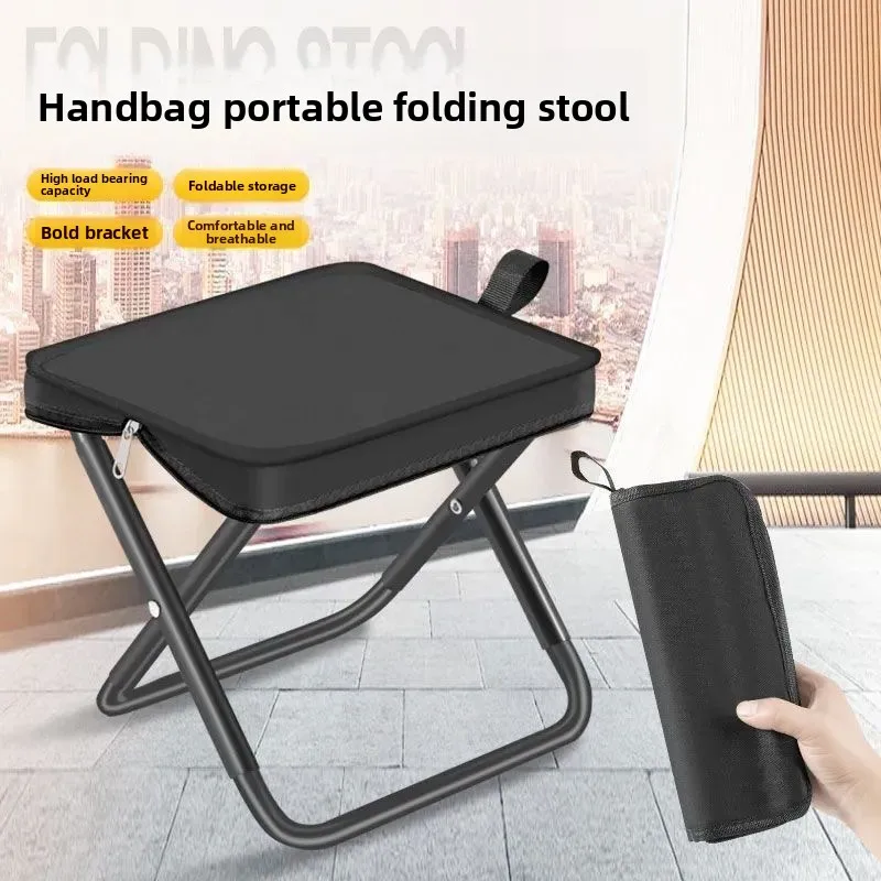 Camping Folding Stool with Storage Bag Beach Picnic Fishing Collapsible Chair Seat Portable Fishing Stool Fold-up Camping Chair