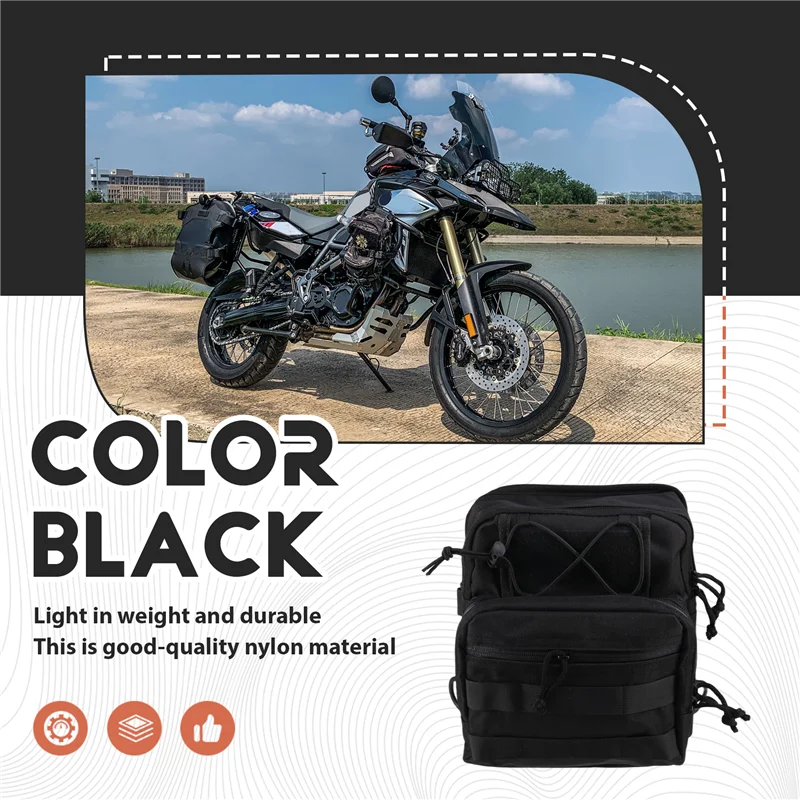 

【Price Drop !!】Motorcycle Handlebar Bag Travel Universal Bag T Rod Bag Storage Bag For Softail Sportster Front Handlebar