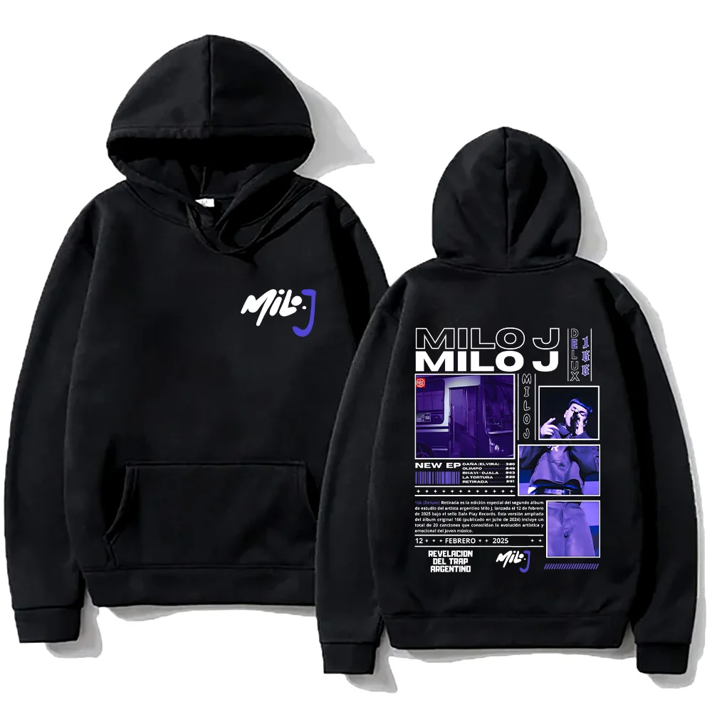 

Milo J Hoodies Rapper Milo J Merch Sweatshirts Fashion Women Men New Design Clothing Graphic Print High Street Pullovers Casual