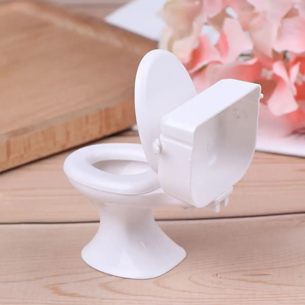 White Mini House Decoration Toys Bathroom Ornament Miniature Toilet Doll Accessories Dollhouse Furniture Display Model